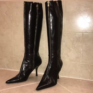 Hot vintage black stiletto zipper boot